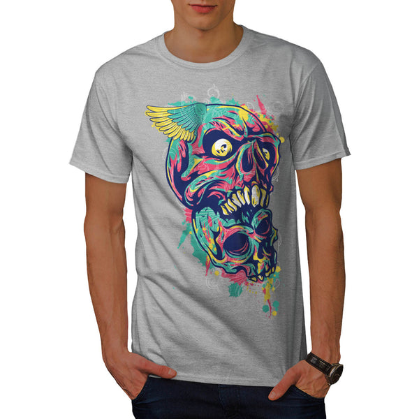 Crazy Party Skull Mens T-Shirt