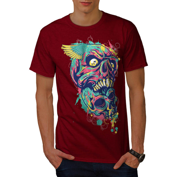 Crazy Party Skull Mens T-Shirt