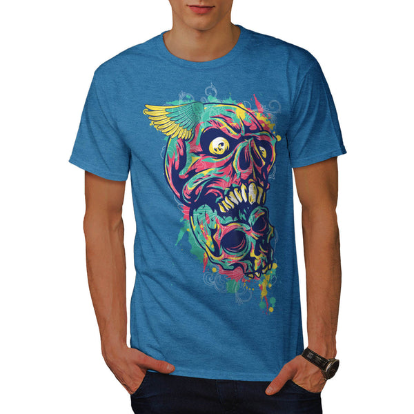 Crazy Party Skull Mens T-Shirt