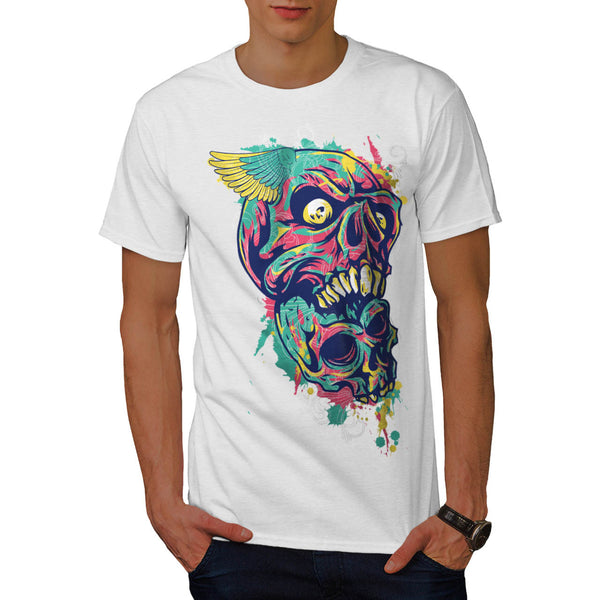 Crazy Party Skull Mens T-Shirt