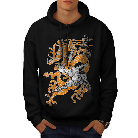 Ninja Dragon Battle Mens Hoodie