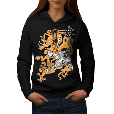Ninja Dragon Battle Womens Hoodie