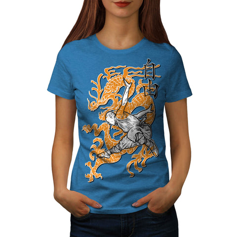 Ninja Dragon Battle Womens T-Shirt