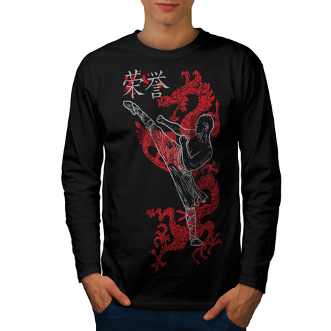 Ninja Dragon Warrior Mens Long Sleeve T-Shirt