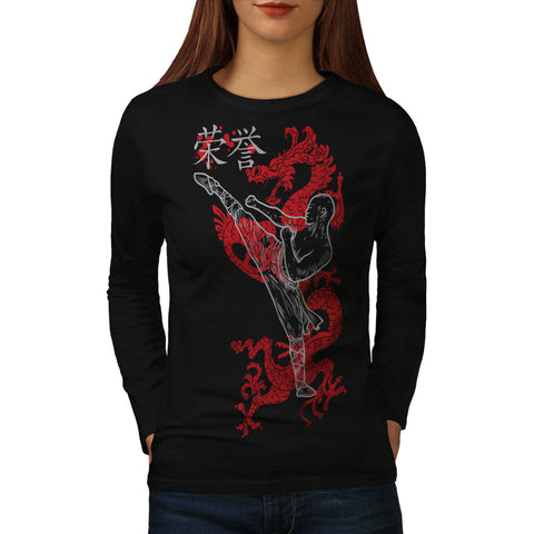 Ninja Dragon Warrior Womens Long Sleeve T-Shirt