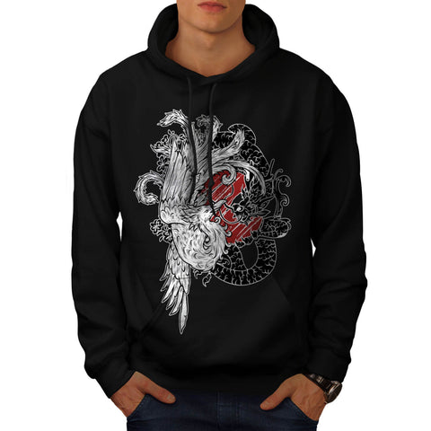 Mythical Battle Bird Mens Hoodie