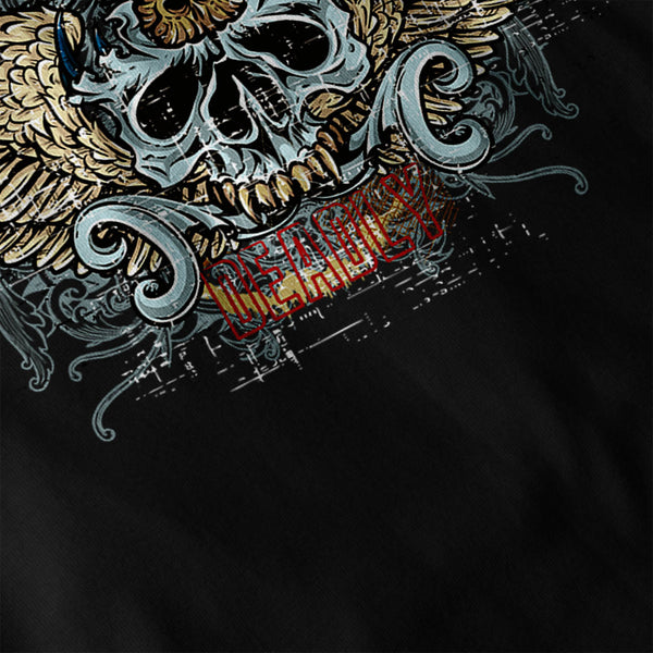 Deadly Skull Wings Mens Hoodie