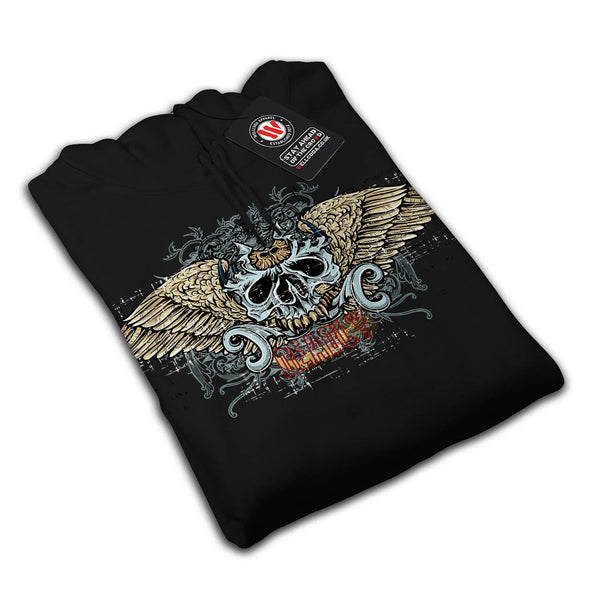 Deadly Skull Wings Mens Hoodie