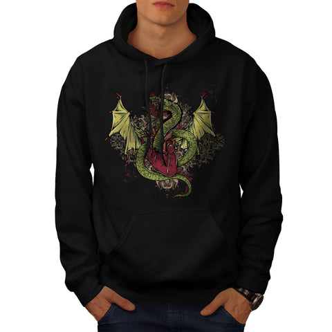 Dragon Heart Monster Mens Hoodie