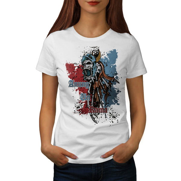 Monster Skull Demon Womens T-Shirt