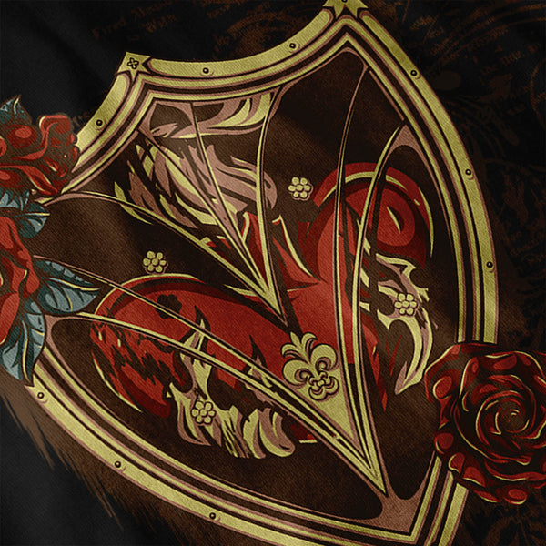 Lover Shield Roses Mens Hoodie