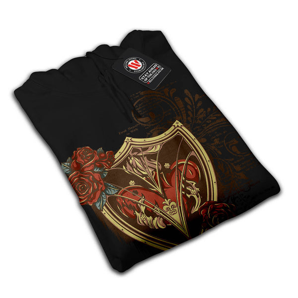 Lover Shield Roses Mens Hoodie