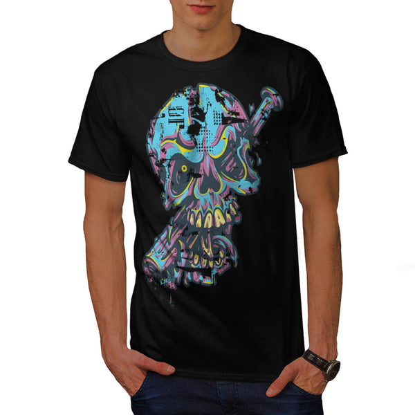 DJ Skull Party Death Mens T-Shirt