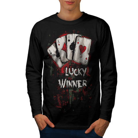 Lucky Winner 4 Aces Mens Long Sleeve T-Shirt