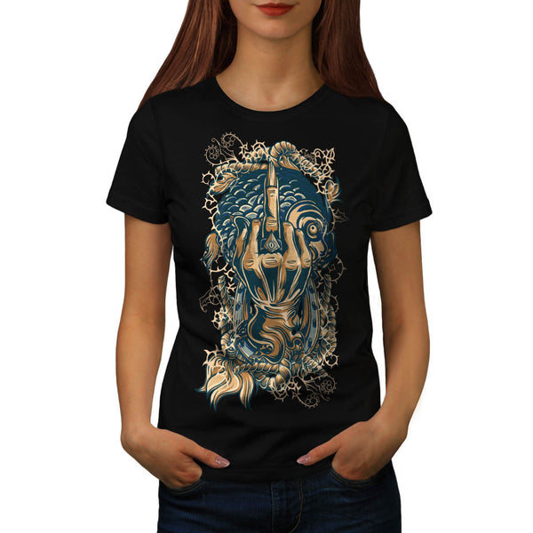 Middle Finger Insult Womens T-Shirt