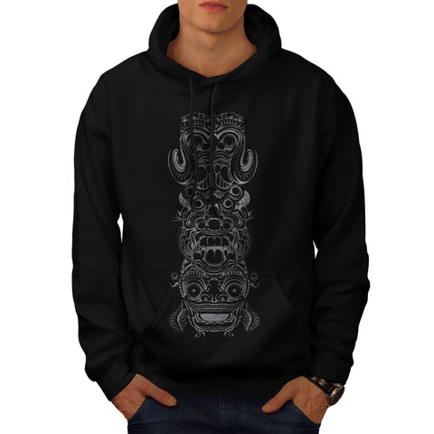 Asian Statue Heads Mens Hoodie