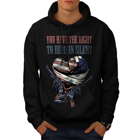 Right Remain Silent Mens Hoodie