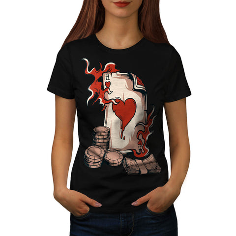Ace Of Hearts Card Womens T-Shirt
