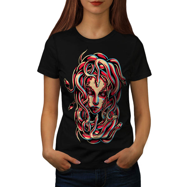 Medusa Queen Snake Womens T-Shirt