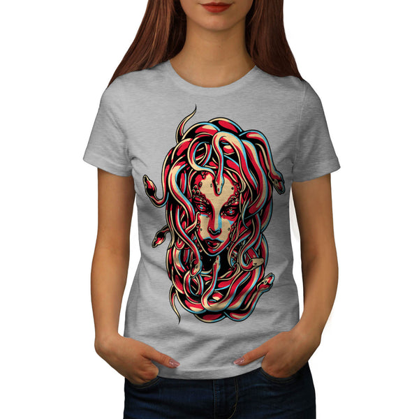 Medusa Queen Snake Womens T-Shirt