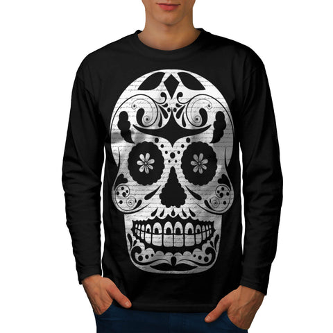 Amazing Aztec Skull Mens Long Sleeve T-Shirt