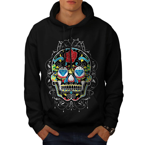 Diamond Skull Eye Mens Hoodie