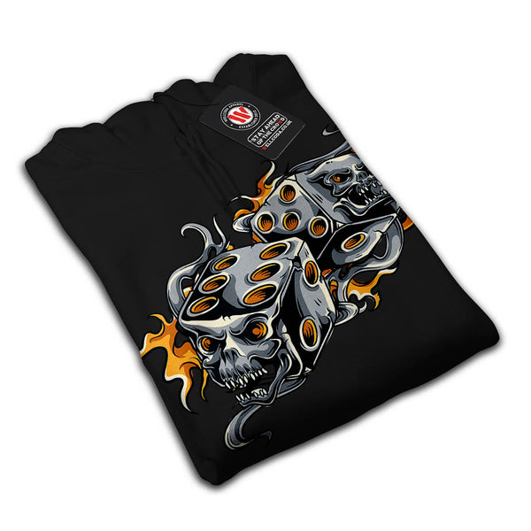 Flaming Demon Dice Mens Hoodie