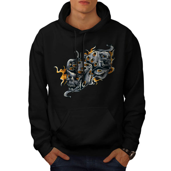 Flaming Demon Dice Mens Hoodie