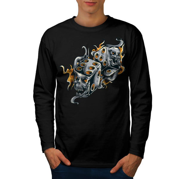 Flaming Demon Dice Mens Long Sleeve T-Shirt