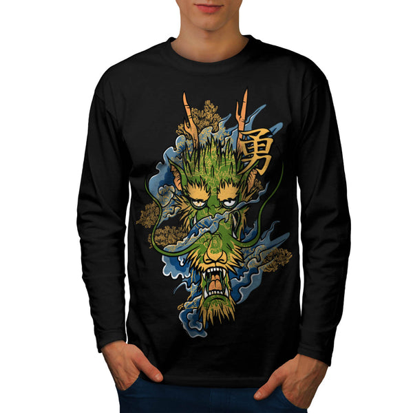 Japanese Samurai Sun Mens Long Sleeve T-Shirt