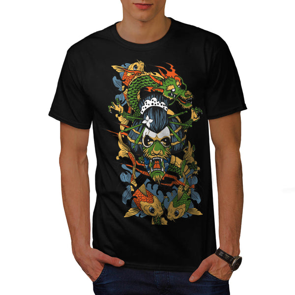 Scary Geisha Lady Mens T-Shirt