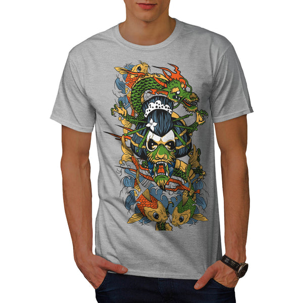 Scary Geisha Lady Mens T-Shirt