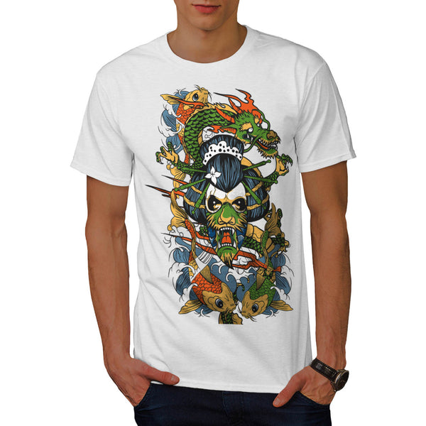 Scary Geisha Lady Mens T-Shirt