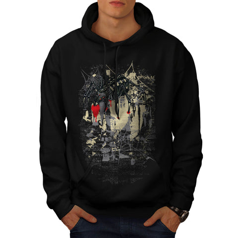 Evil Spider Web Fear Mens Hoodie