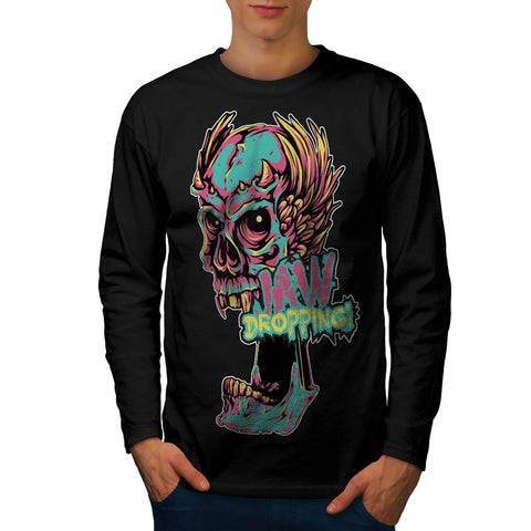 Jaw Dropping Zombie Mens Long Sleeve T-Shirt