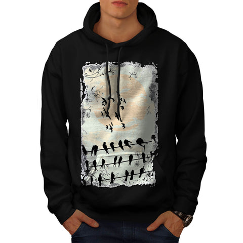 Flock Of Scary Birds Mens Hoodie