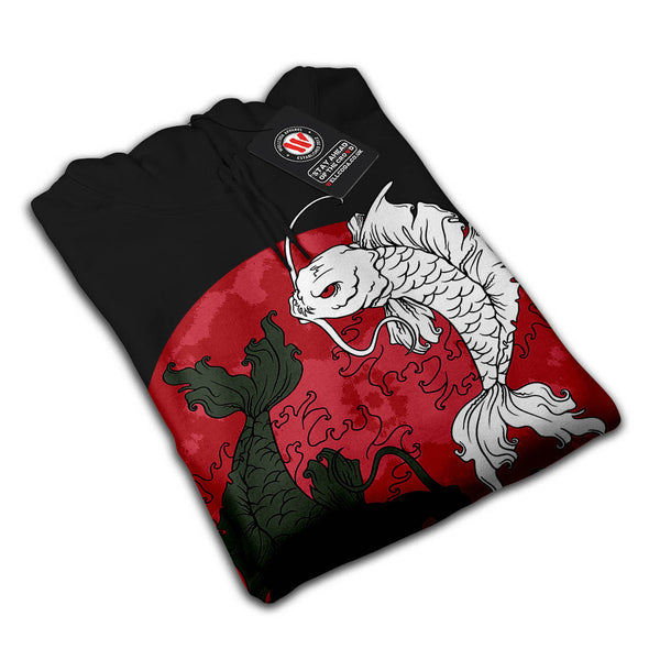 Japan Sun Rise Fish Mens Hoodie