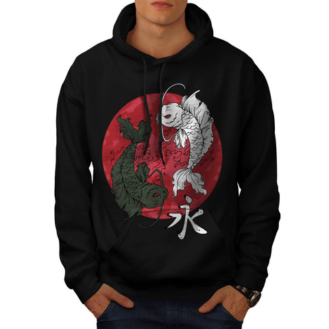 Japan Sun Rise Fish Mens Hoodie