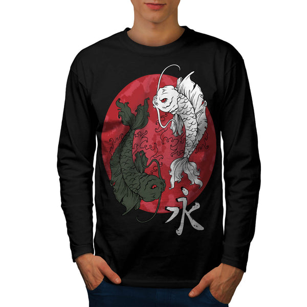 Japan Sun Rise Fish Mens Long Sleeve T-Shirt
