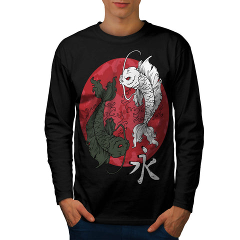 Japan Sun Rise Fish Mens Long Sleeve T-Shirt