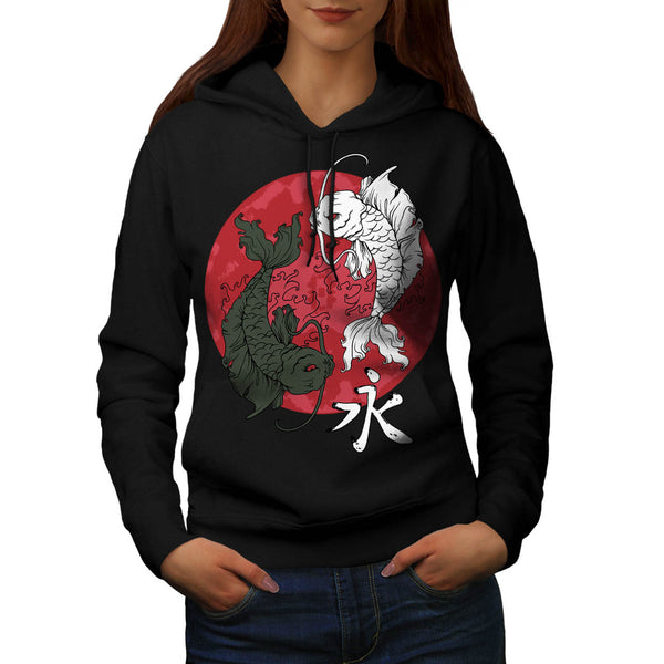 Japan Sun Rise Fish Womens Hoodie