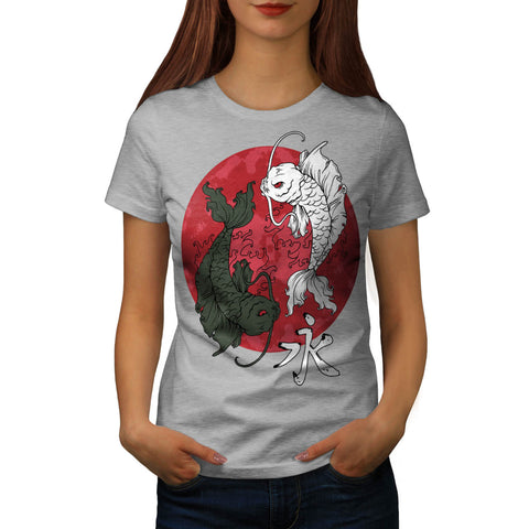 Japan Sun Rise Fish Womens T-Shirt