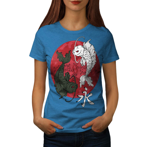 Japan Sun Rise Fish Womens T-Shirt