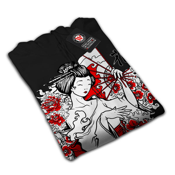 Geisha Flower Power Mens Hoodie