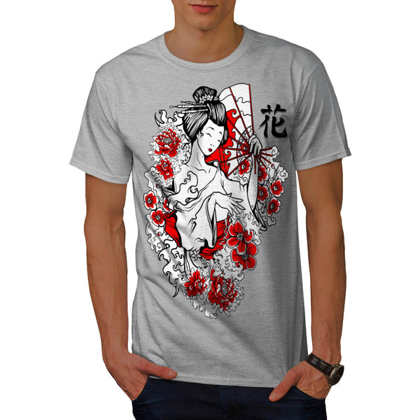 Geisha Flower Power Mens T-Shirt