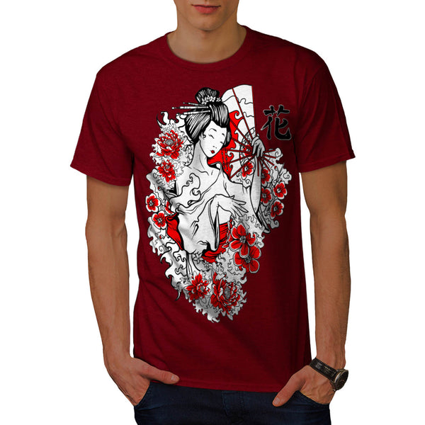 Geisha Flower Power Mens T-Shirt