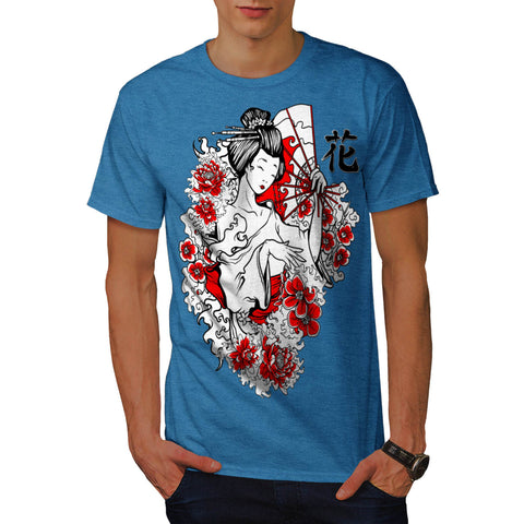 Geisha Flower Power Mens T-Shirt