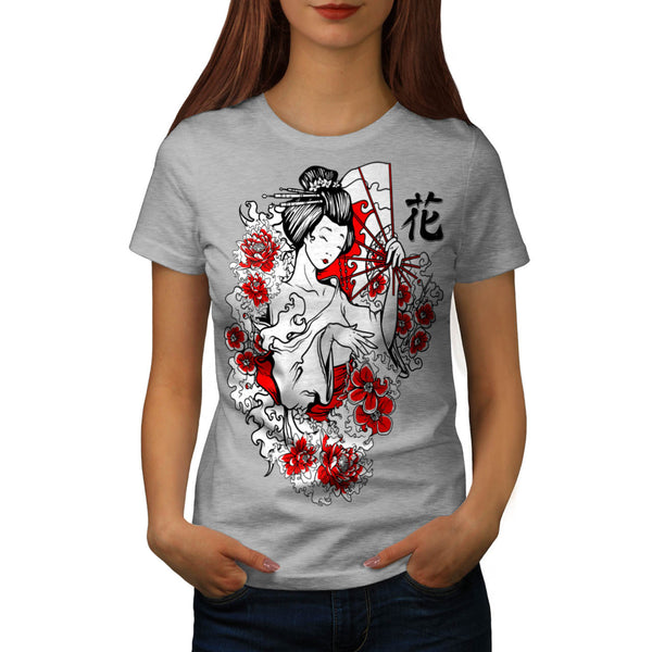 Geisha Flower Power Womens T-Shirt
