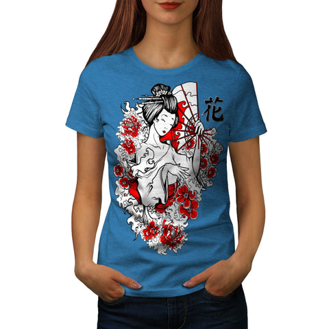 Geisha Flower Power Womens T-Shirt