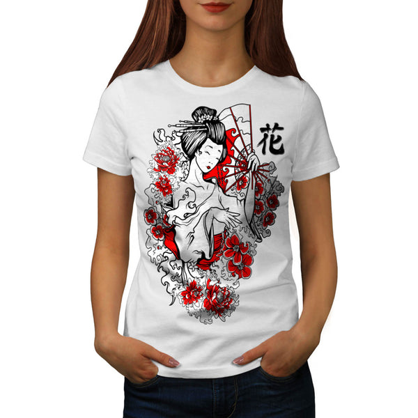 Geisha Flower Power Womens T-Shirt
